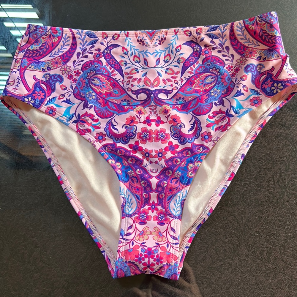 NWT Cupshe paisley high waist bikini bottom